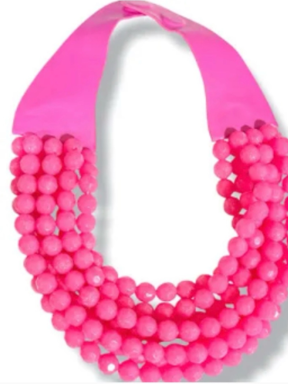 Willow Tree Hot Pink Multi-Strand Beaded Ribbon Necklace